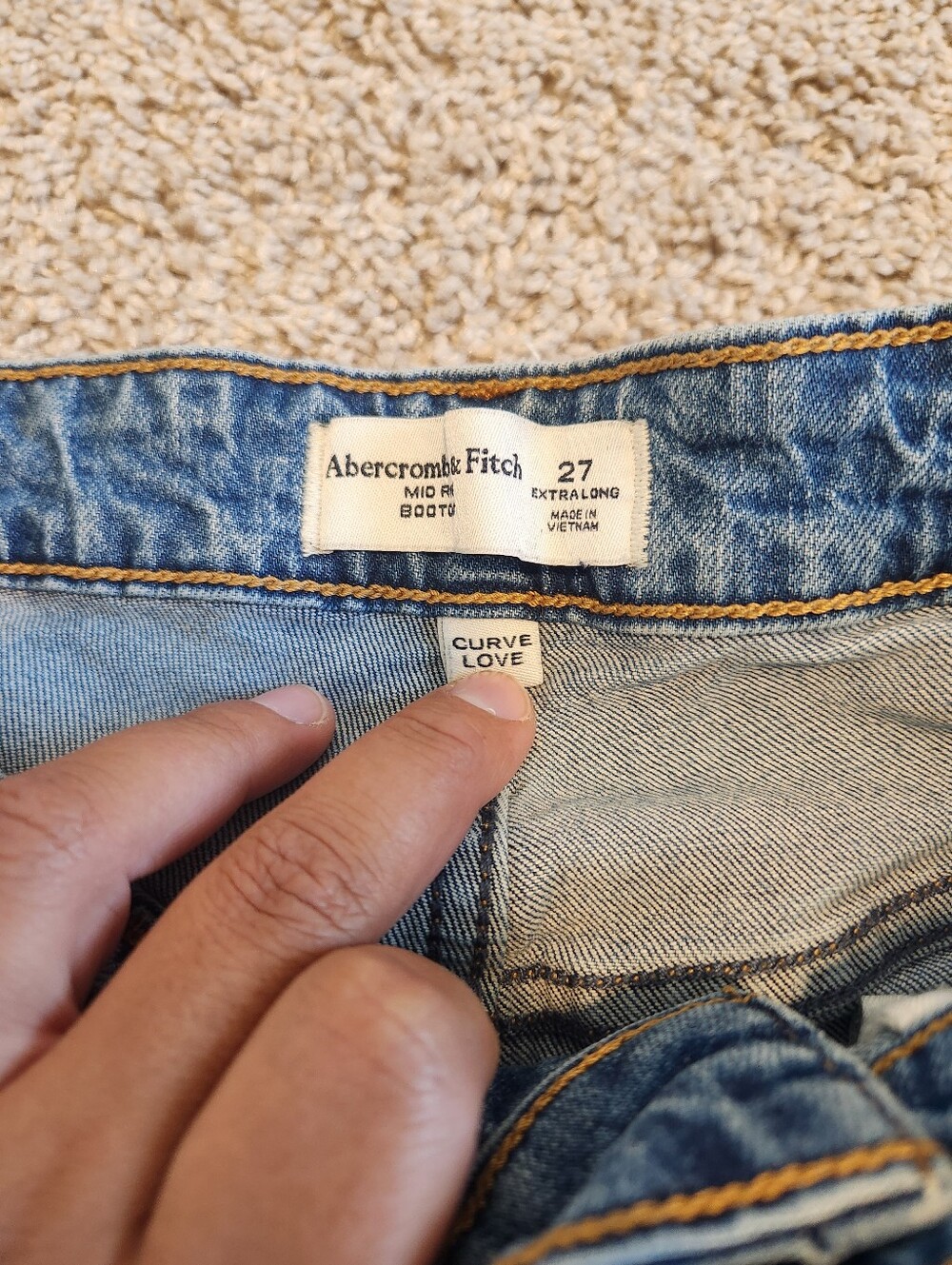 Abercrombie & Fitch Curve Love Mid Rise Bootcut Jeans Size 27 Extra Long - Picture 4 of 7